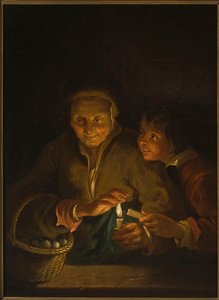 Idős asszony és fiú gyertyával alkotó: Peter Paul Rubens