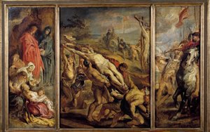 Pierre Paul (Pierre-Paul) Rubens (vagy Peter Paul vagy Petrus Paulus) triptichonkeresztjének felállítása (1577-1640) 17. század V. 0,68x1,07 m Párizs, Musee du Louvre alkotó: Peter Paul Rubens