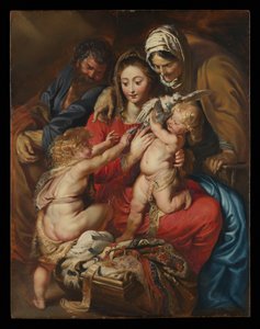A Szent Család Szent Erzsébettel, Szent Jánossal és egy galambbal alkotó: Peter Paul Rubens
