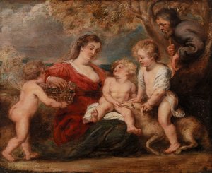 A Szent Család Keresztelő Szent Jánossal és egy angyallal alkotó: Peter Paul Rubens