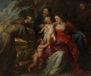A Szent Család Szent Ferenccel és Annával, valamint Keresztelő Szent János csecsemővel, 1630-as évek. alkotó: Peter Paul Rubens
