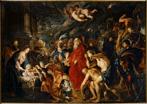 A három bölcs imádása (festmény vászonra) alkotó: Peter Paul Rubens