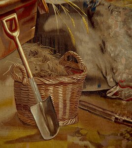 Krisztus Gyermekének imádása, a flamand iskola kárpitjának részlete, 1600-50 körül