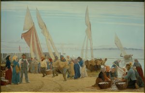 Holnap Hornbaéknál. A halászok kijönnek a partra alkotó: Peder Severin Krøyer