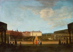 Kilátás a kertre és a Winchendon-ház fő parterére alkotó: Peter Tillemans