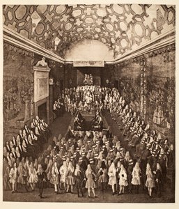 Anna királynő a Lordok Házában, kocsmában. 1902 (kollotípus)
