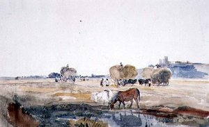 Egy Lincoln Hayfield (akvarell papíron) alkotó: Peter de Wint