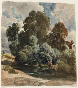 Grove of Trees (recto), Az Aderley-templom vázlata (verso) alkotó: Peter de Wint