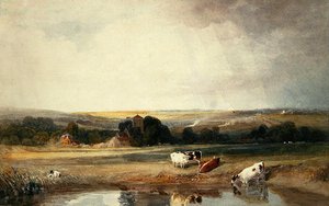 Marsworth templom, Tring közelében (akvarell, papír) alkotó: Peter de Wint