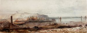 Kikötő képe, 1830-1840 körül (akvarell) alkotó: Peter de Wint