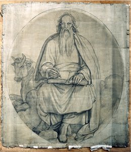 Szent Lukács evangélista. Karton a müncheni Szent Lajos-templom freskóihoz alkotó: Peter von Cornelius