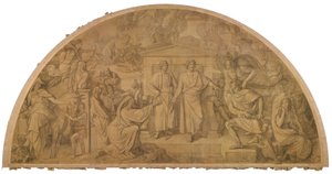 Akhilleusz haragja, boltozatmező. Karton a müncheni Glyptothek mennyezetképeihez alkotó: Peter von Cornelius