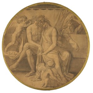 Péleusz és Thetisz esküvője. Karton a müncheni Gliptotéka mennyezetképeihez alkotó: Peter von Cornelius