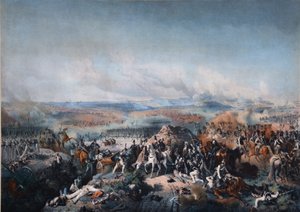 A borodinói csata 1812. augusztus 26-án, a 19. század első negyede.