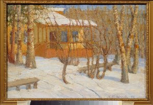 Fagy és nap. Pjotr ​​Ivanovics Petrovicsov (Pjotr ​​Petrovicsov) (1874-1947) festménye, olaj, vászon