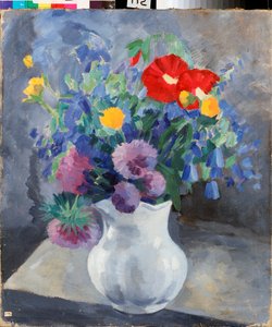 Fleurs (Virágok) - Pjotr ​​(Piotr, Petr) Savvich Utkin (Utkin) festménye (1877-1934), tempera, vászon