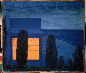 La maison Zhukovsky (Joukovsky), a Kuchuk Koy (Ukrajna) - Zsukovszkij háza Kucsuk-Kojban - Pjotr ​​(Piotr, Petr) Savvich Utkin (Outkin) munkája (1877-1934), tempera, vászon, 1915 körül - orosz művészet , 20. század, szimbolika - Magángyűjtemény