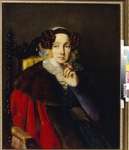 M.I. Zhadimirovskaya (?) portréja. Pjotr ​​Vasziljevics Basin (1793-1877) festménye, olaj, vászon. orosz művészet