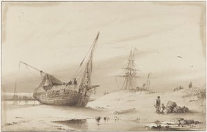 Hajók a tengerparton alkotó: Petrus Paulus Schiedges (I)