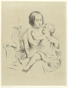 Anya gyermekével az ölében alkotó: Petrus Theodorus van Wijngaerdt