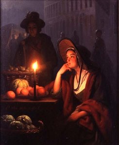 Market Stall at Night (olaj a panelen)