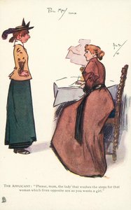 Állásinterjú szobalány állásra (színes litho)