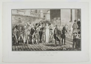Reggeli ügyintézés, avagy a gazdag ember ajtaja alkotó: Philibert-Louis Debucourt