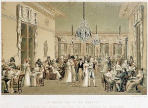 A Grand Salon du cafe Frascati Párizsban. Philibert-Louis Debucourt (1755-1832) litográfiája. alkotó: Philibert Louis Debucourt