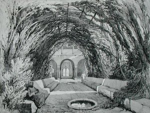Medencék a San Domingo-i kolostor kertjében, Alhambra, 6. lemez a "Souvenirs de Grenade et de l