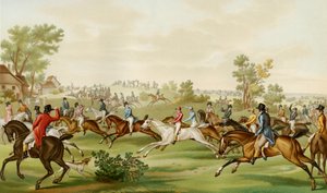 Lóverseny - Debucourt színes metszete alkotó: Philibert Louis Debucourt