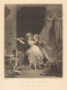 La Rose mal dedeue (A rosszul védett rózsa) alkotó: Philibert Louis Debucourt
