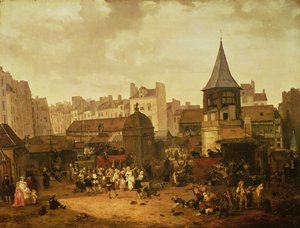 Örvendezés Les Halles-ban a francia Dauphin Louis (1781-89) születésének megünneplésére 1781. január 21. alkotó: Philibert Louis Debucourt