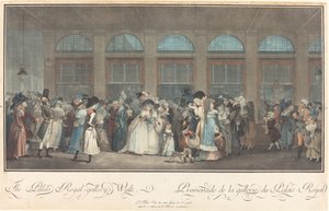 A Palais Royal – Galéria sétája / Promenade de la Galerie du Palais Royal alkotó: Philibert Louis Debucourt after Claude Louis Desrais