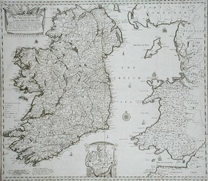 Sir William Petty Large Survey of Ireland című művének megtestesítője, Sutton Nicholls metszete, 1689-ben megjelent (metszet) alkotó: Philip (after) Lea