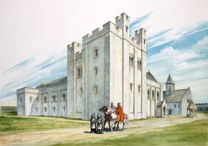 "A központi épületek", Sherborne Old Castle, Dorset alkotó: Philip Corke
