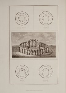 Stonehenge kilátása, Sir Richard Colt Hoarestől Az ókori Wiltshire története, James Basire metszete, London, 1810-11 alkotó: Philip Crocker