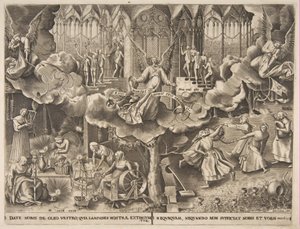 Példabeszéd a bölcs és ostoba szüzekről, kb. 1560-63. alkotó: Philip Galle