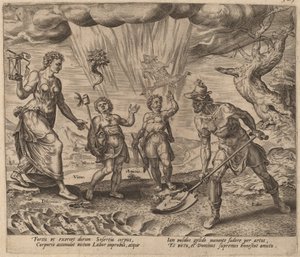 Az Úr élelmiszerrel és ruházattal ruházza fel a szorgalmas munkást alkotó: Philip Galle after Maerten van Heemskerck
