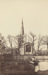 Templom a folyópartról, 1850-es évek. alkotó: Philip Henry Delamotte