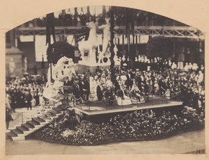 A császár és a császárné látogatása a Kristálypalotában, 1855.