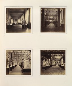[A görög szoborudvar kilátásai, beleértve Minerva mellszobrát], kb. 1859. alkotó: Philip Henry Delamotte.