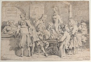 Tric Trac játék, 1763., 1763. alkotó: Philip James de Loutherbourg
