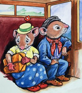 A városi egér és a vidéki egér (gouache, papír) alkotó: Philip Mendoza