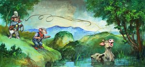 Városi egér és vidéki egér (gouache, papír) alkotó: Philip Mendoza
