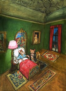 Városi egér és vidéki egér (gouache, papír) alkotó: Philip Mendoza