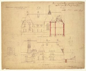 A The Red House, Bexleyheath domborzatai (toll, tinta és WC papíron)