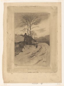Egy út mentén tanyázik csupasz fákkal Hiver (eredeti cím)
