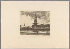 Táj csatornával és szélmalmokkal Le Moulin (eredeti cím) Jacob Maris. Tizenkét táj (sorozat címe)