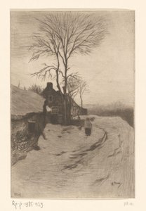 Egy út mentén tanyázik csupasz fákkal Hiver (eredeti cím)