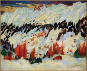 Téli táj Davos Frauenkirch közelében, (Téli táj a Davos Glacis közelében) alkotó: Philipp Bauknecht